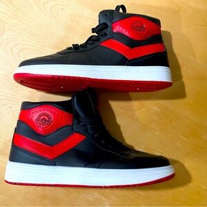 Pony City Wings -Chevron Basketball Shoes High Tops SZ8.5-Black Red